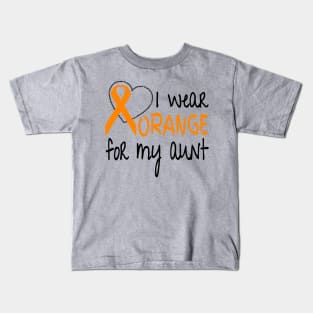 I Wear Orange For My Aunt Ribbon Awareness Kids T-Shirt